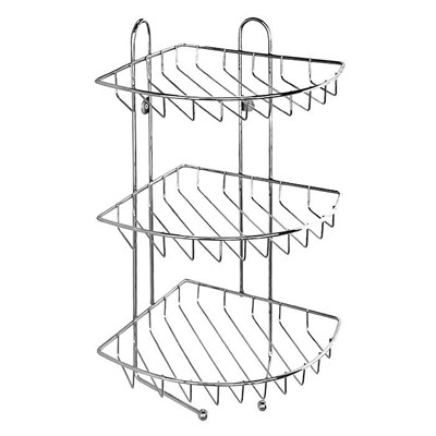 Полка в ванную комнату тройная угловая с крючками Milardo 110WC30M44 3966 - фото 20183