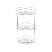 Полка трёхъярусная угловая, проволока стальная, хром, Grid, Milardo, GRICC3CM44 12012