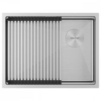 Кухонная мойка Paulmark NEXT-PRO 58 UNI, артикул PM705845-BS Цвет Брашированная сталь 11705